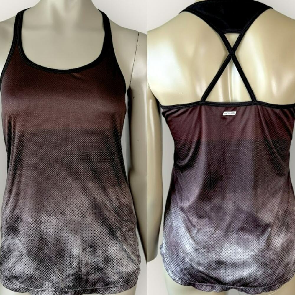 Spalding Activewear Speed Dri Racerback Tank Top Women Size S/P Ombre Brown